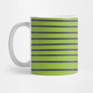 Grey stripes on green Mug